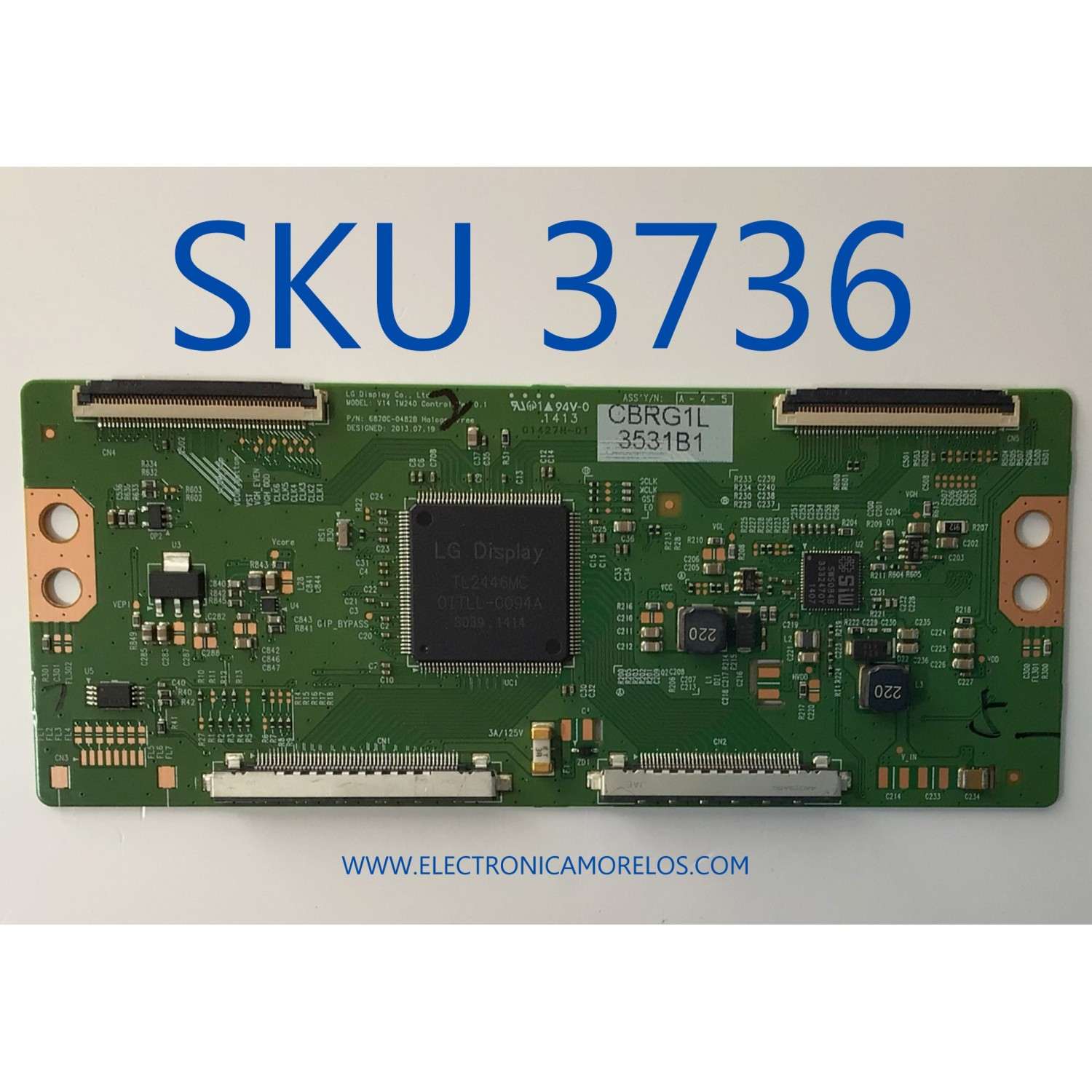 T-CON PARA TV PANASONIC / NUMERO DE PARTE 6871L-3531B / 6870C-0482B / 3531B / PANEL LC500DUF (VG)(F1) / MODELOS TC-50AS650UE / TC-50AS650H